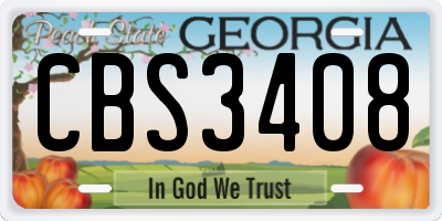 GA license plate CBS3408