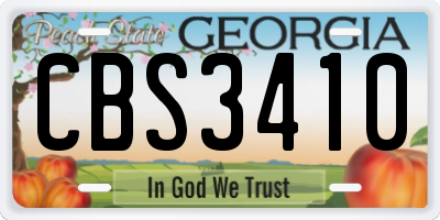 GA license plate CBS3410