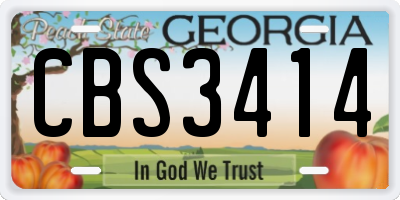 GA license plate CBS3414