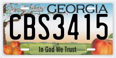GA license plate CBS3415
