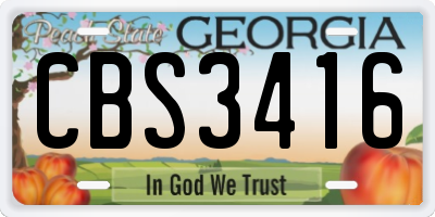 GA license plate CBS3416