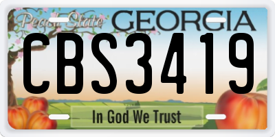 GA license plate CBS3419