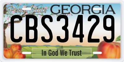 GA license plate CBS3429