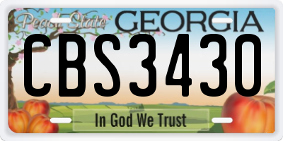GA license plate CBS3430
