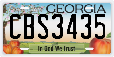 GA license plate CBS3435