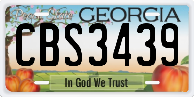 GA license plate CBS3439