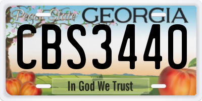 GA license plate CBS3440