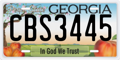 GA license plate CBS3445