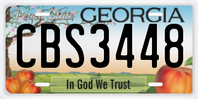 GA license plate CBS3448