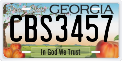 GA license plate CBS3457