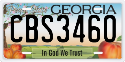 GA license plate CBS3460