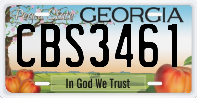 GA license plate CBS3461