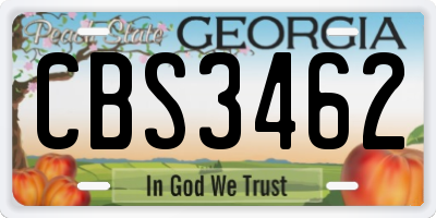 GA license plate CBS3462