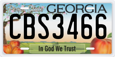GA license plate CBS3466