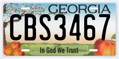 GA license plate CBS3467