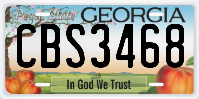 GA license plate CBS3468
