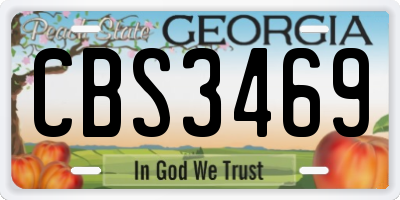 GA license plate CBS3469
