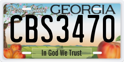 GA license plate CBS3470