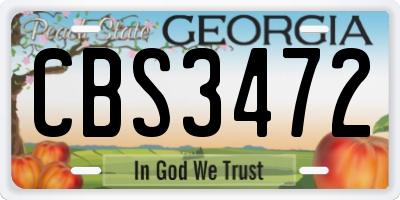 GA license plate CBS3472