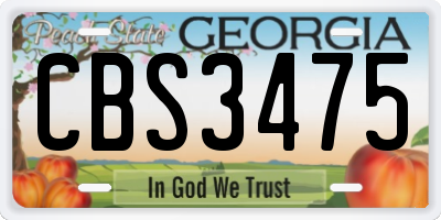 GA license plate CBS3475