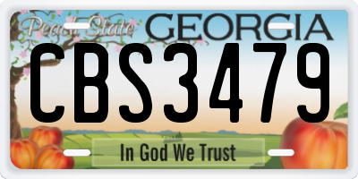 GA license plate CBS3479
