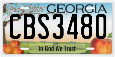 GA license plate CBS3480