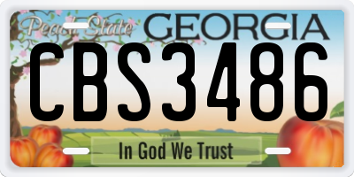 GA license plate CBS3486