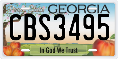 GA license plate CBS3495