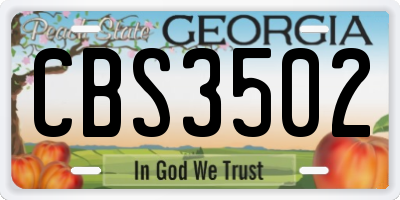 GA license plate CBS3502