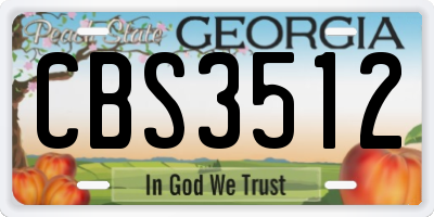 GA license plate CBS3512