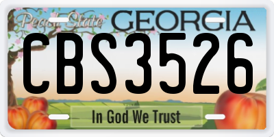 GA license plate CBS3526