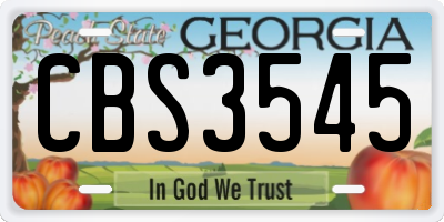 GA license plate CBS3545