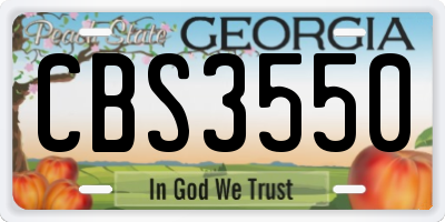GA license plate CBS3550