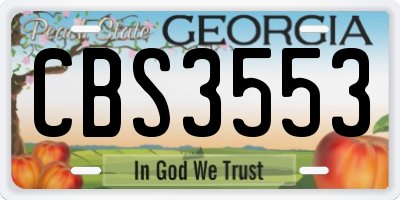 GA license plate CBS3553