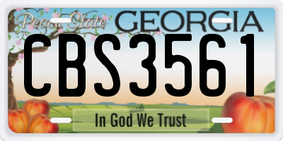 GA license plate CBS3561
