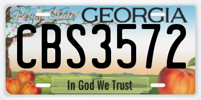 GA license plate CBS3572