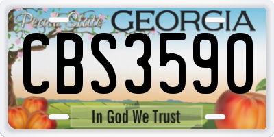 GA license plate CBS3590