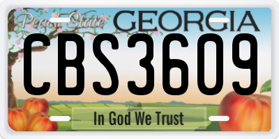 GA license plate CBS3609