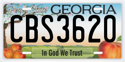 GA license plate CBS3620