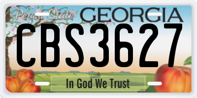 GA license plate CBS3627
