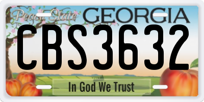 GA license plate CBS3632