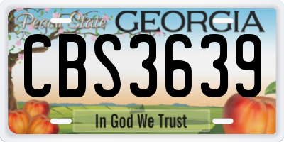 GA license plate CBS3639