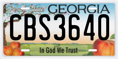 GA license plate CBS3640