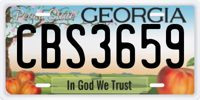 GA license plate CBS3659