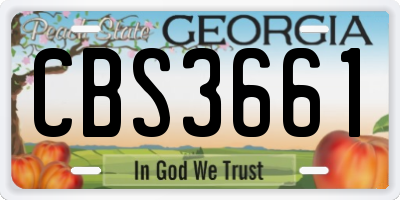 GA license plate CBS3661