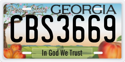 GA license plate CBS3669