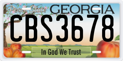 GA license plate CBS3678