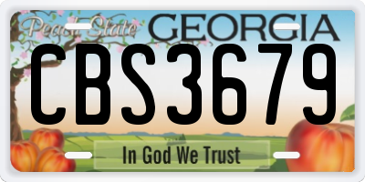 GA license plate CBS3679