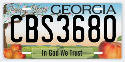 GA license plate CBS3680