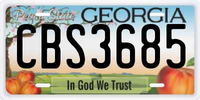 GA license plate CBS3685